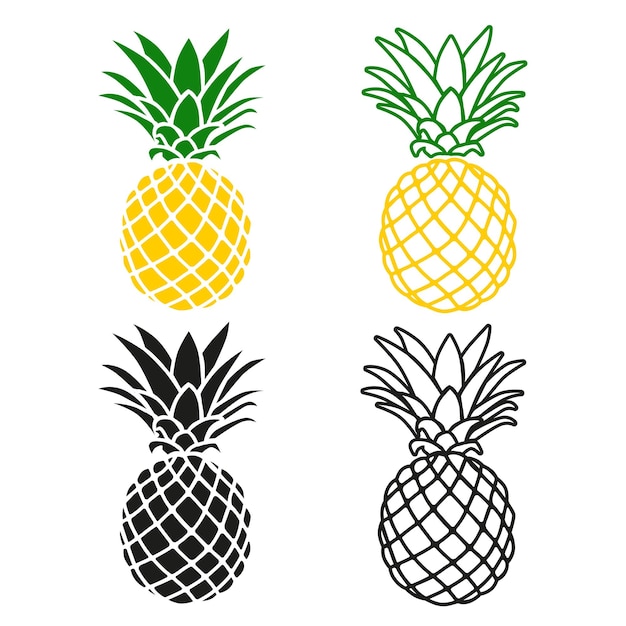 logo wektora ananasu wyizolowane na białym tle