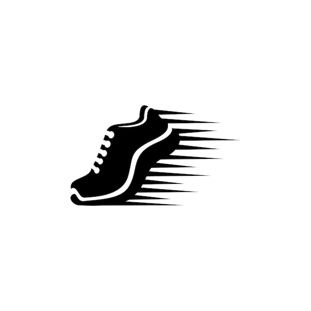 Logo wektora butów prędkości na białym tle
