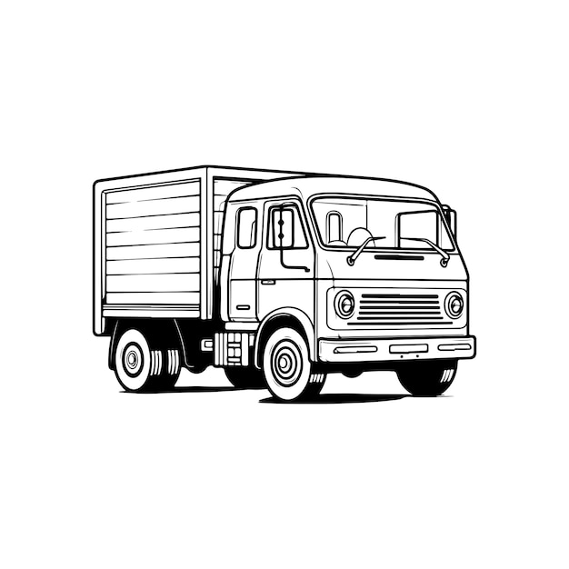 Logo wektora ciężarówki dostawczej