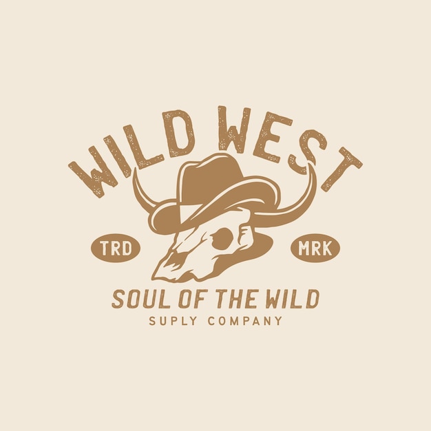 Plik wektorowy logo wektora dzikiego zachodu zachodniego kowboja