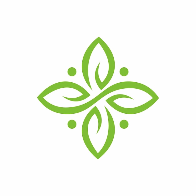 Logo Wektora Zielonego Kwiatu Spa