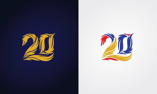 Logo wektorowe numer 20 na logo 20. rocznicy