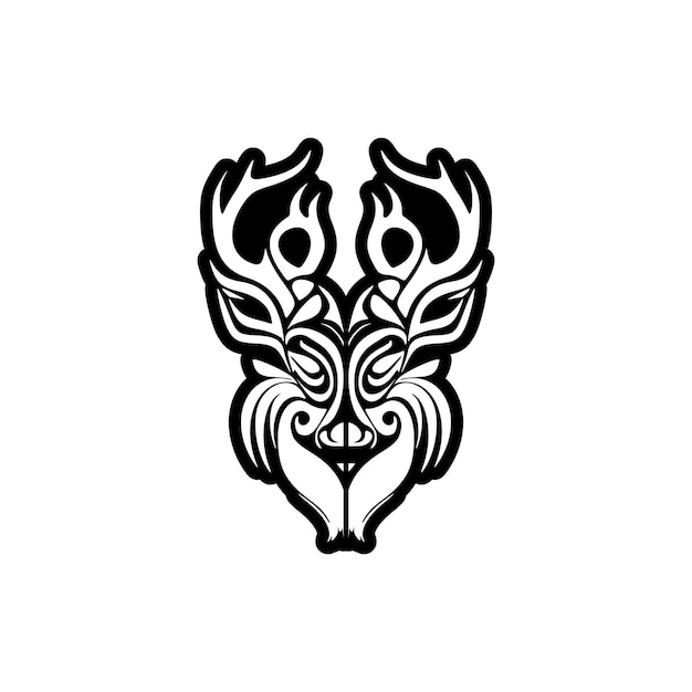Logo wektorowe z czarno-białą ilustracją jelenia