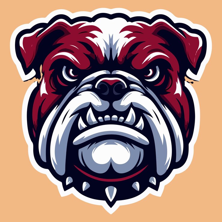 Wektor logo wektoru głowy buldoga gniewu