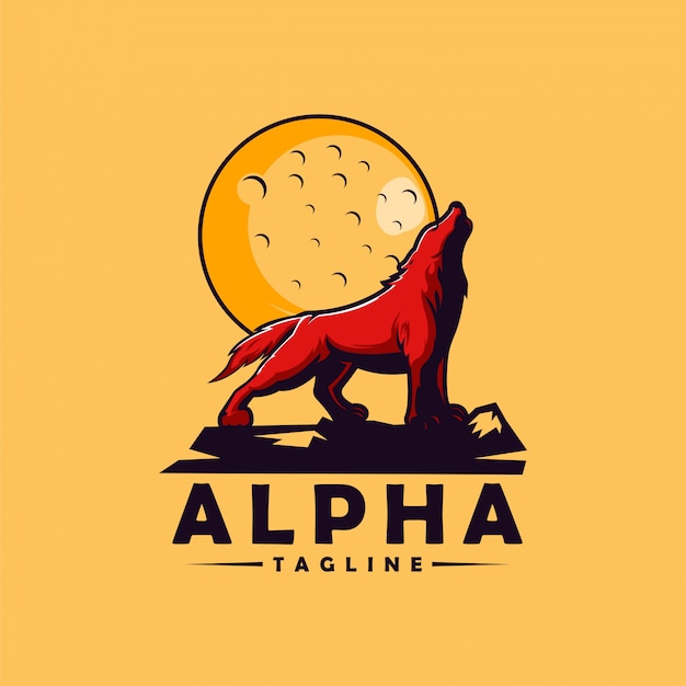 Plik wektorowy logo wilka alfa