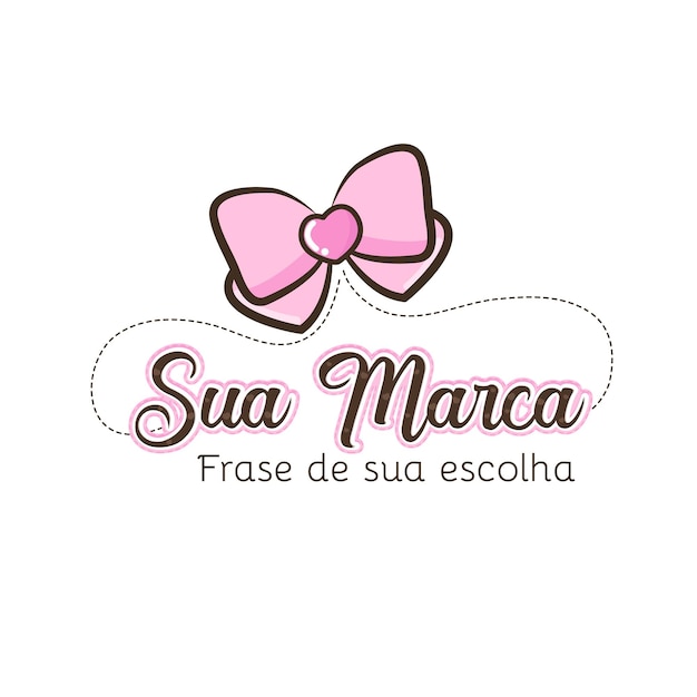 Logo wstążka uroczy projekt Wektor