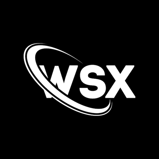 Plik wektorowy logo wsx (literatura wsx) projekt logo liter wsx (inicjały wsx) logo wsx połączone z okręgiem i dużymi literami monogram logo wsx (typografia dla firmy technologicznej i marki nieruchomości)