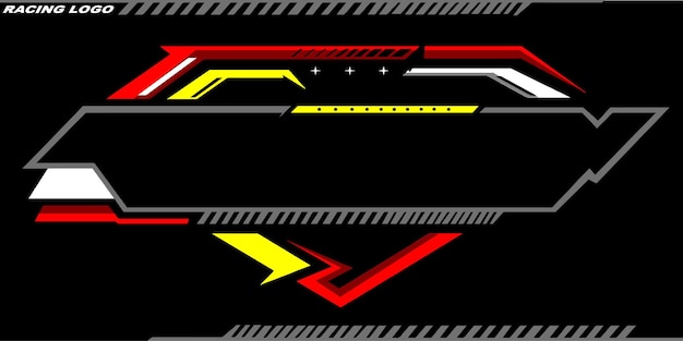 Plik wektorowy logo wyścigowe wyizolowane na czarnym tle dla elementów biznesowych