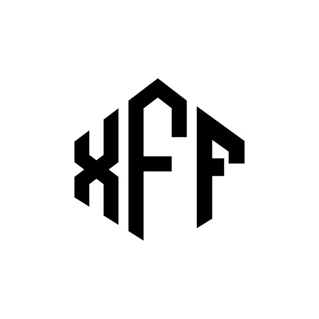 Logo XFF z wielokątnym kształtem XFF wielokątny i sześcienny kształt XFF sześciokątny wektorowy szablon logo kolory białe i czarne XFF monogram logo biznesowe i nieruchomości