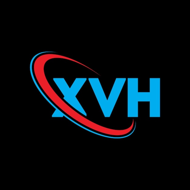Plik wektorowy logo xvh (litera xvh, inicjały xvh, połączone z okręgiem i dużymi literami) logo xvh (typografia dla firmy technologicznej i marki nieruchomości)
