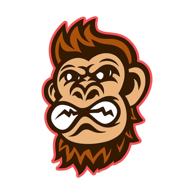 Logo z głową małpy, maskotka esport