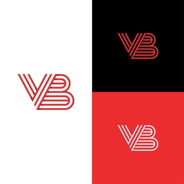 Logo Z Inicjałami Vb, Nowoczesne Logo Z Monogramem