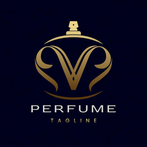 Logo Z Literą V Perfume Elegant Luxury Scent Initial Logo