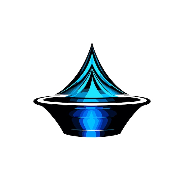 Logo Z Nowoczesną Ilustracją W Kolorze Niebieskim Lejka Vector