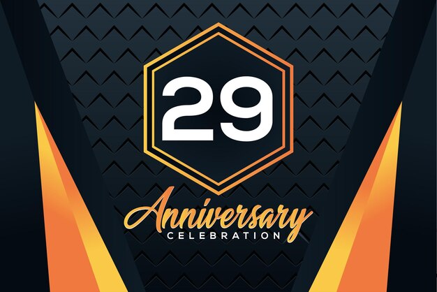 Logo z okazji 29. rocznicy z pomarańczowymi numerami z białym wzorem wektorowym