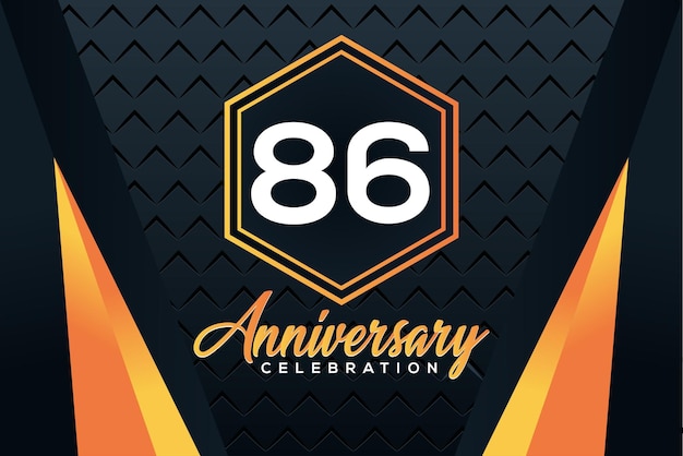 Logo z okazji 86. rocznicy z pomarańczowymi numerami z białym wzorem wektorowym