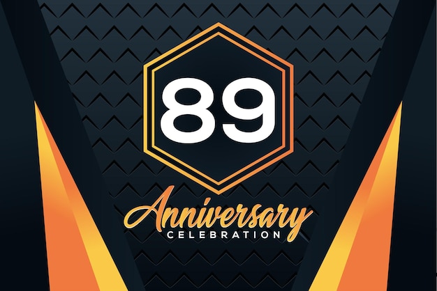 Logo z okazji 89. rocznicy z pomarańczowymi numerami z białym wzorem wektorowym
