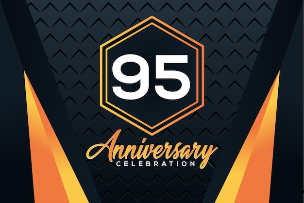 Logo z okazji 95. rocznicy z pomarańczowymi numerami z białym wzorem wektorowym