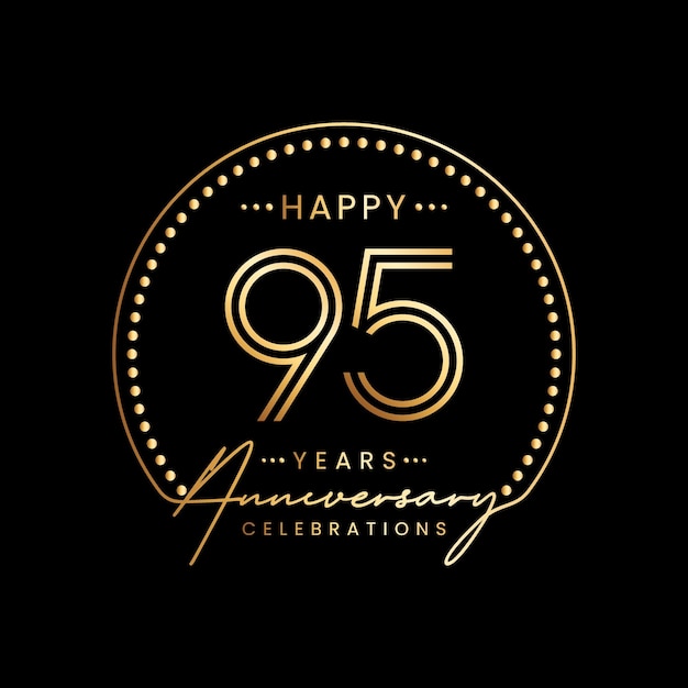 Logo z okazji 95. rocznicy z prostym i luksusowym stylem oraz odręczną koncepcją tekstu