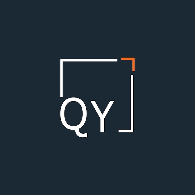 Logo z początkowym monogramem QY w kształcie kwadratu