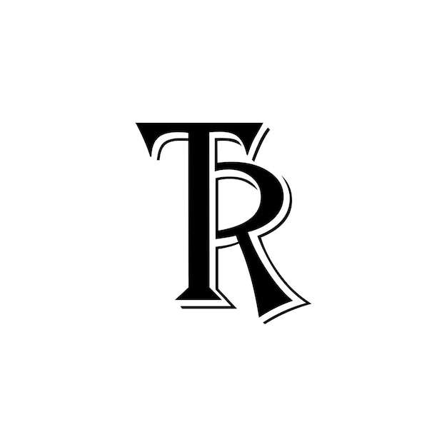 Plik wektorowy logo z początkowym napisem tr lub logo z pierwszym napisem rt