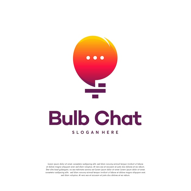 Logo żarówki, Wektor Szablonu Logo Chat Bulb Idea