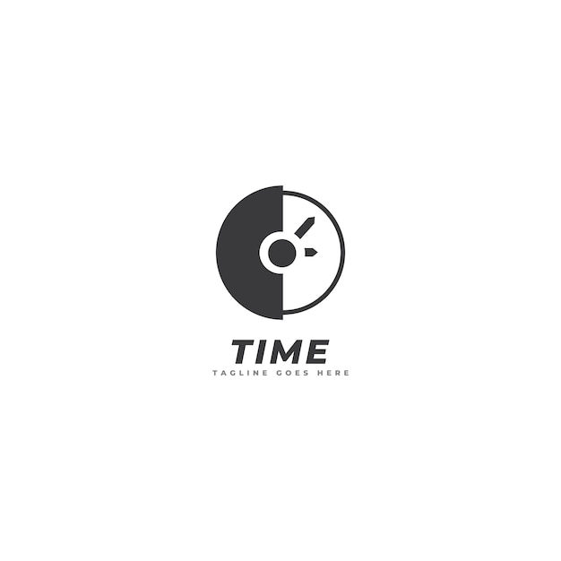 Logo Zegar Stoper Czas Ilustracja Logo Prosty Projekt Na Białym Tle