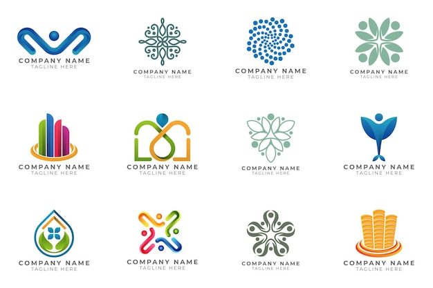 Logo Zestaw Nowoczesnych I Kreatywnych Kolekcji Pomysłów Na Branding Dla Firmy Biznesowej.
