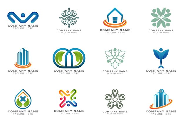Logo Zestaw Nowoczesnych I Kreatywnych Kolekcji Pomysłów Na Branding Dla Firmy Biznesowej.