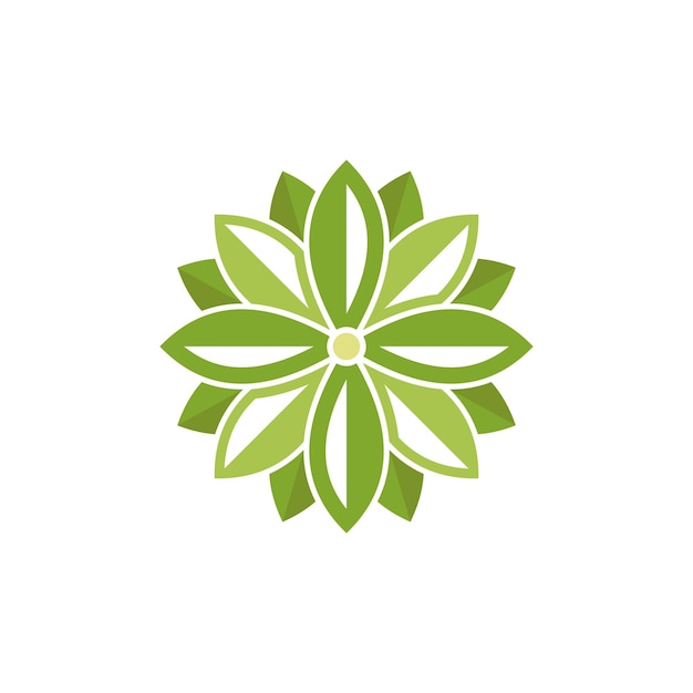 Logo zielonego kwiatka na białym tle