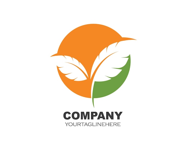 Logo Zielonego Liścia Ekologia Natura Element Wektora