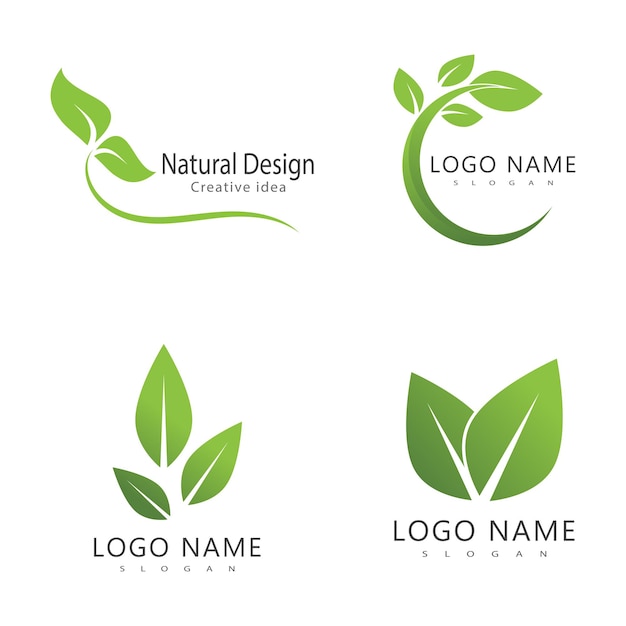 Logo Zielonego Liścia Ekologia Natura Element Wektora