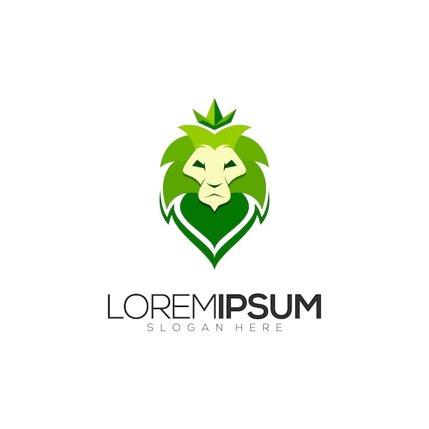 Plik wektorowy logo zielonego lwa premium