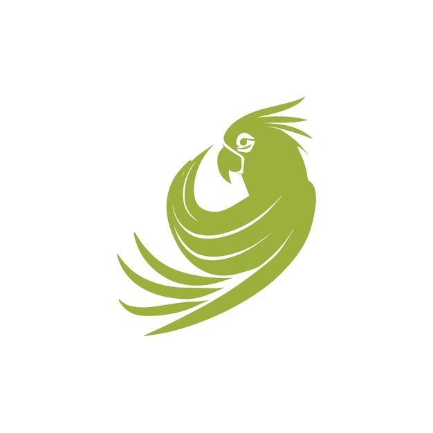 Logo zielonego ptaka z ptakiem