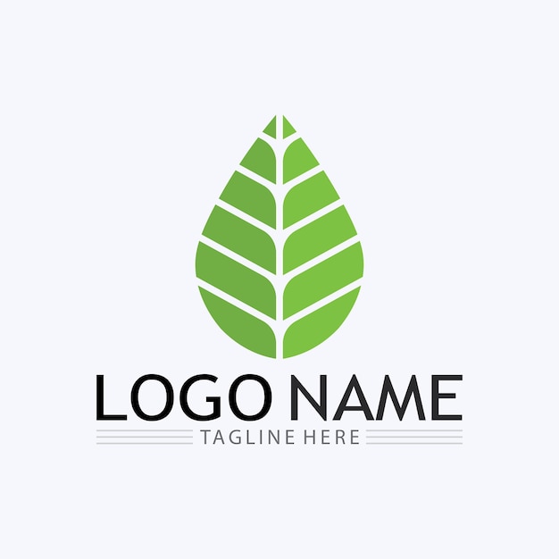 Logo zielonej ekologii liści drzew