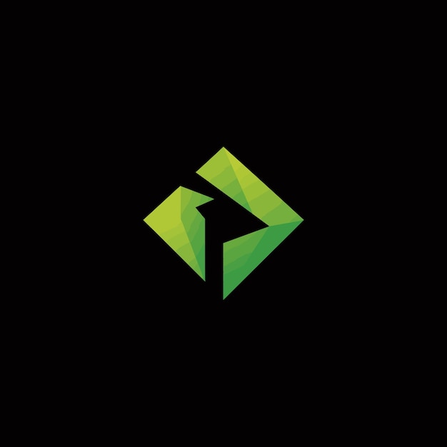 Logo zielonej strzały geometrycznej