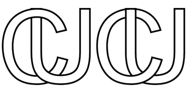 Logo Znak Uc Cu Ikona Znak Dwie Przeplatane Litery Uc Wektor Logo Uc Cu Pierwsze Wielkie Litery Wzór Alfabetu Uc