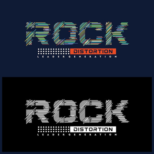 Logo Zniekształcenia Rockowego Na Czarnym Tle