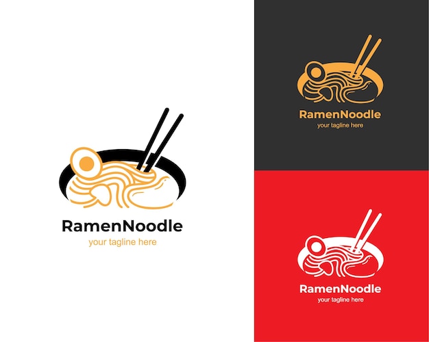 Plik wektorowy logo zupy z makaronem miso ramen