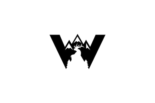 Plik wektorowy logo zwykłego wektora deer mountain letter w