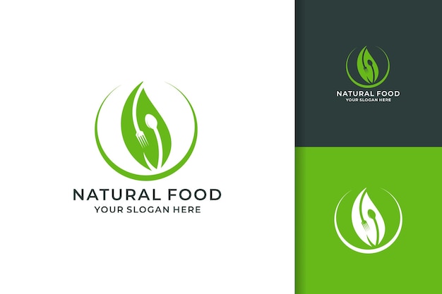 Logo żywności Z Koncepcją Naturalnego Liścia