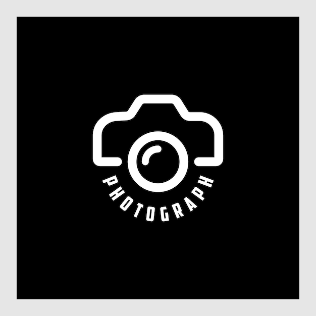 Plik wektorowy logotyp fotografii. minimalistyczna koncepcja logo fotografii, pasująca do sklepu z obiektywami, studia fotograficznego itp