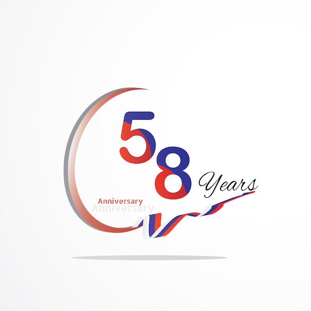 Logotyp Obchodów 58 Rocznicy W Kolorze Zielonym I Czerwonym. Siedemdziesiąt Osiem Lat Urodziny Logo Na Białym Tle.