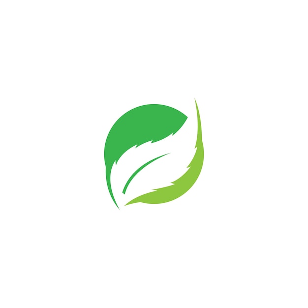 Logowie Zielona Liść Ekologii Natury Elementu Wektoru Ikona