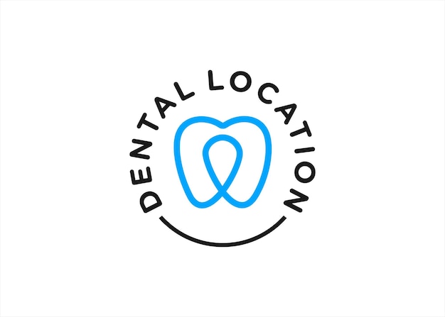 Lokalizacja Dentystyczne Logo Projekt Wektor Sylwetka Ilustracja
