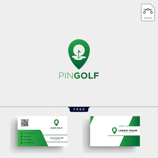 Lokalizacja Golfa Lub Logo Mapy Szablon I Projekt Wizytówki