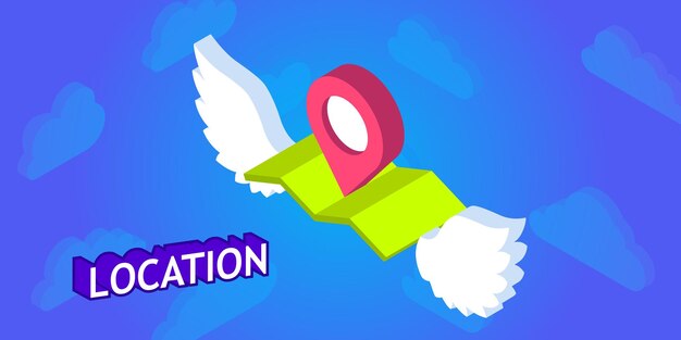 Lokalizacja izometryczny projekt ikona Wektor ilustracja sieci web 3d kolorowe koncepcja