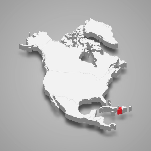 Lokalizacja Kraju Haiti Na Mapie 3d Ameryki Północnej