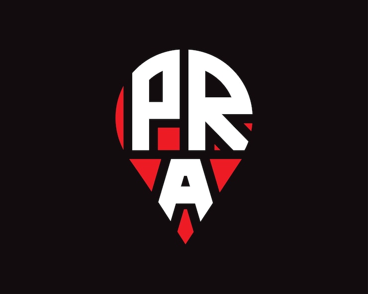 Wektor lokalizacja litery pra kształt projektu logo