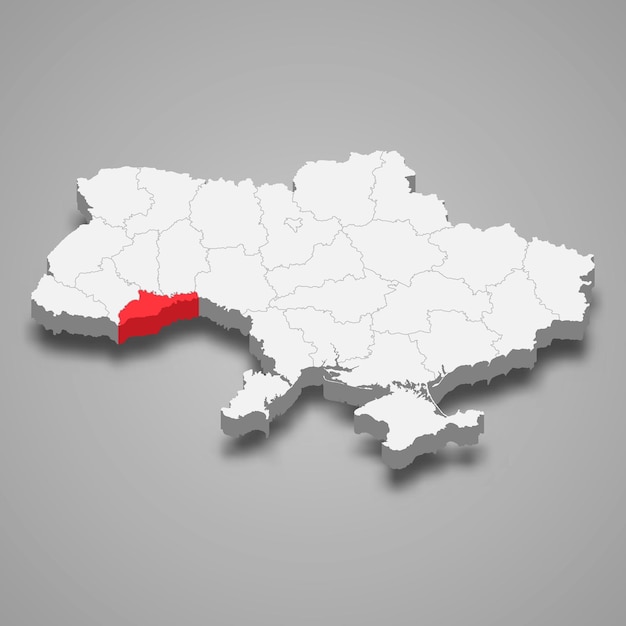 Lokalizacja Obwodu Czerniowieckiego Na Mapie 3d Ukrainy